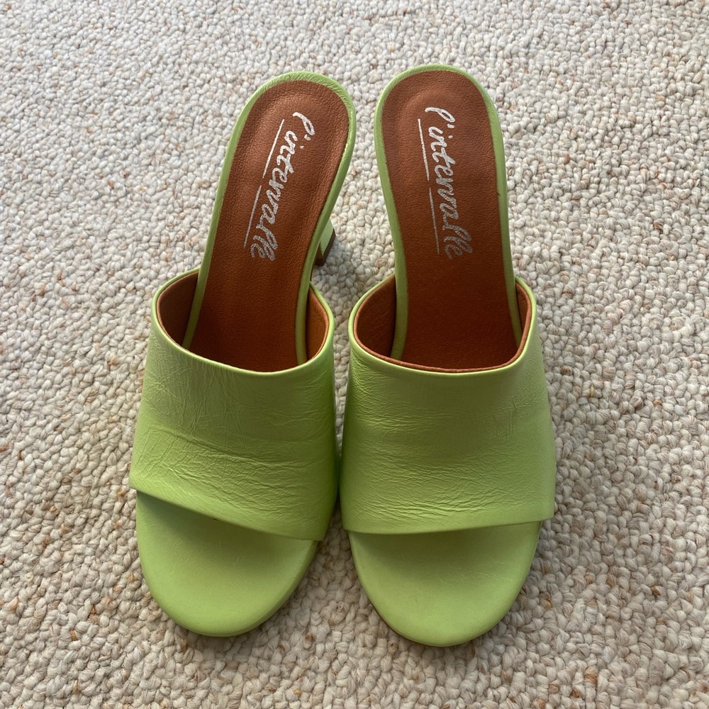 Lime Green Slide Heels for Women